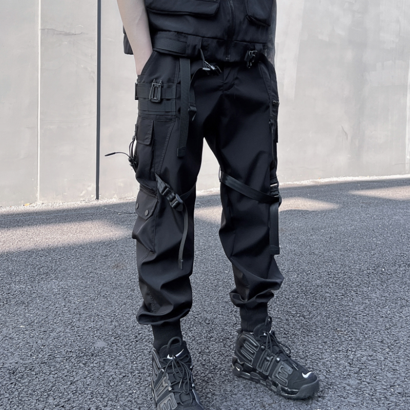 2025春季机能风工装裤男潮流宽松束脚伞兵青少年长裤 K928 P115图片