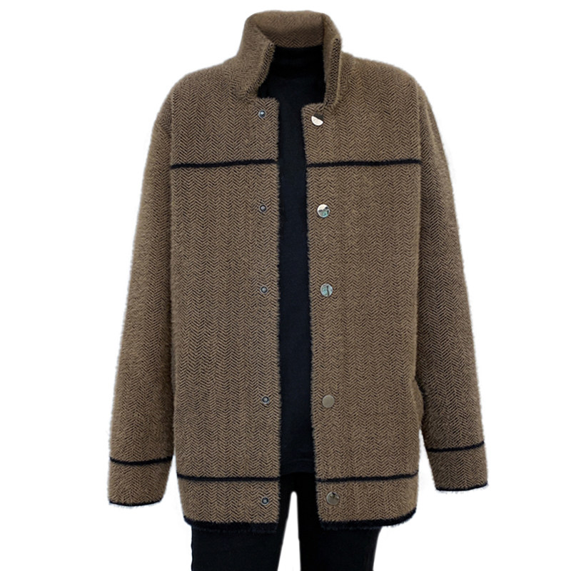 专柜品质秋冬季仿貂绒男夹克潮流韩版修身发型师服装外套W193P155,男装夹克,星座101A-3