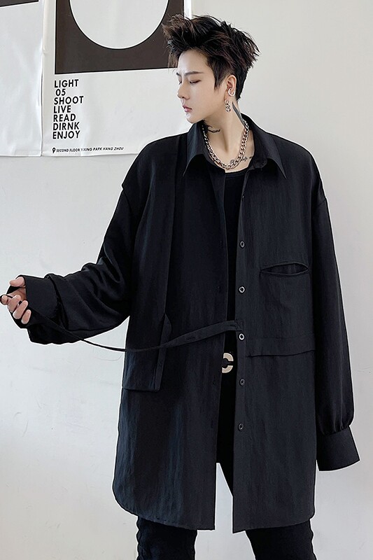 2025年春季长袖衬衫纯色免烫潮流炸街帅气青春男休闲衬衣C227P75,男装衬衫,星座101A-3