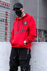 2025秋冬新款男士嘻哈连帽卫衣潮男生bf原宿风男装 CT654 P85图片