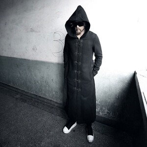 欧美潮男保暖外套男士长款大衣时尚男 F91 P155图片