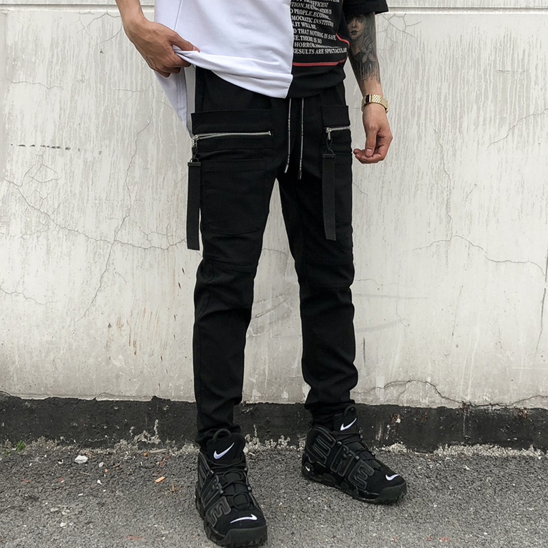 2025春夏装男工装小脚裤暗黑弹力潮夜场哈伦裤休闲装 K554 P75图片