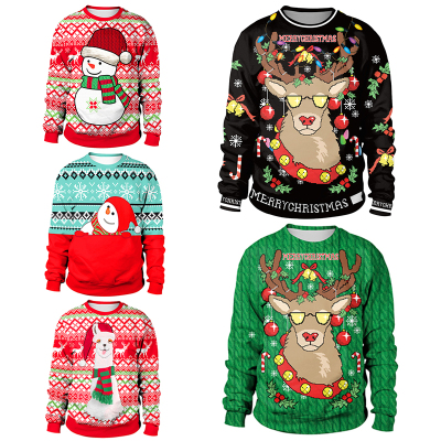 Pullover men women sweater tops ugly Christmas圣诞卫衣丑陋的