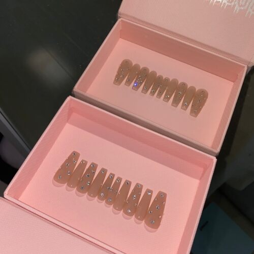 裸粉贴钻高级冷清简约穿戴甲