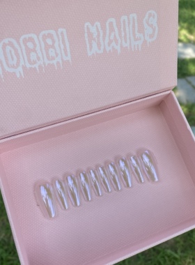 BOBBINAILS月光魔镜粉赛博朋克电光紫高级可拆卸穿戴甲