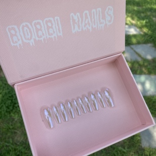 BOBBINAILS月光魔镜粉赛博朋克电光紫高级可拆卸穿戴甲