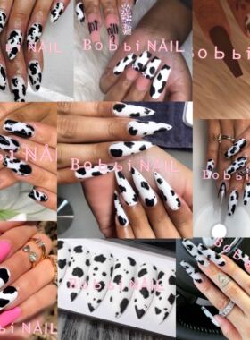 Bobbi Nails 手工制作奶牛系斑点系列欧美大蜜穿戴甲片