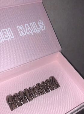 BOBBINIALS手工定制欧美黑色线条哥特可拆卸穿戴甲成品