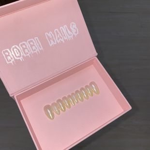 BOBBINAILS奶黄渐变月光粉夏日显白百搭温柔可拆卸穿戴甲成品