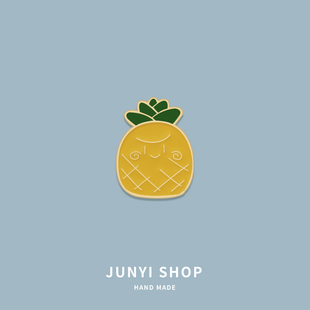 包包衣服装 菠萝小胸针可爱日系金属徽章卡通情侣别针个性 饰品男女