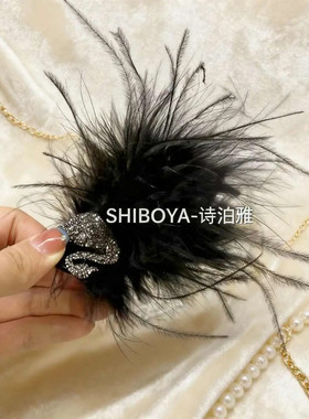 【下单立减50】诗泊雅 新款小天鹅羽毛抓夹丸子头丸子头yf