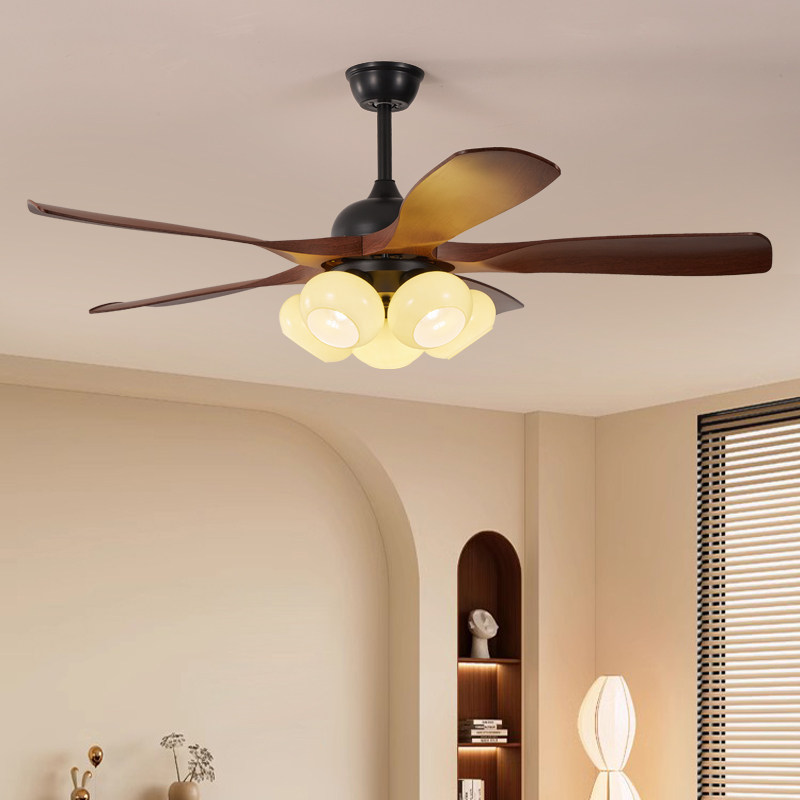 中古风风扇灯2025新款客厅餐厅吊扇灯一体家用书房复古带电扇吊灯,家装灯饰光源,风扇灯,淘宝优惠券,粉丝福利购,淘宝优惠卷