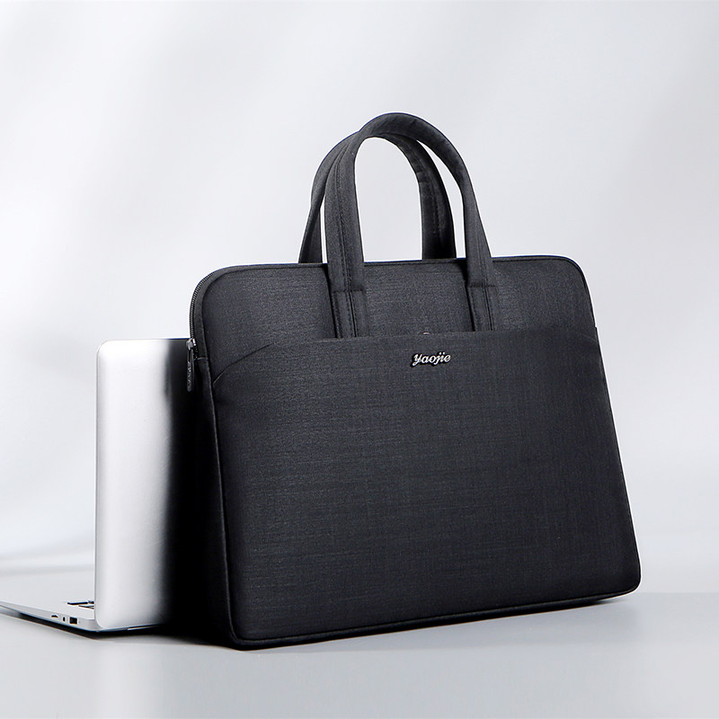 手提文件袋拉d链A4公文包多层大容量13英寸手提包帆布男式女士会