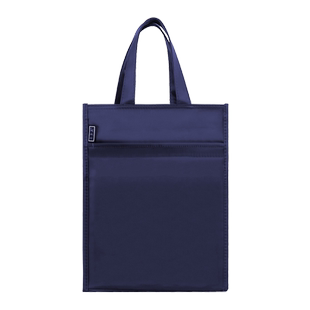 定制手提文件包拉链式男生帆布防水加厚竖款补习袋大容量休闲a4男女士牛津布公文袋商务办公会议培训班资料袋