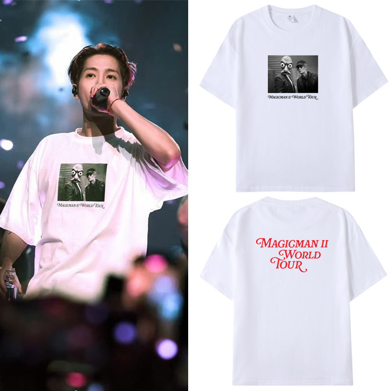 王嘉尔演唱会MAGICMAN 2同款周边短袖T恤男女纯棉应援宽松上衣服