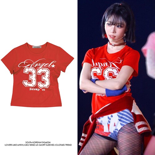 金玟庭winter同款红色正