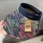 韩国东大门新款 遮阳帽 防晒贝壳帽出游发箍式 时尚 印花空顶帽女夏季