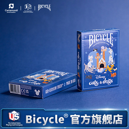 Bicycle迪士尼扑克牌正版联名可爱周边收藏卡牌摆件礼物猫狗大战