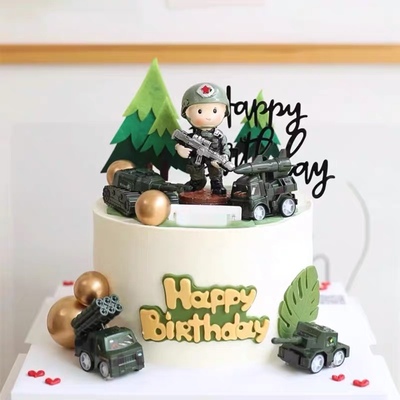 一件包邮特种兵81建军节消防员警察医生护士蛋糕装饰摆件灭火男孩