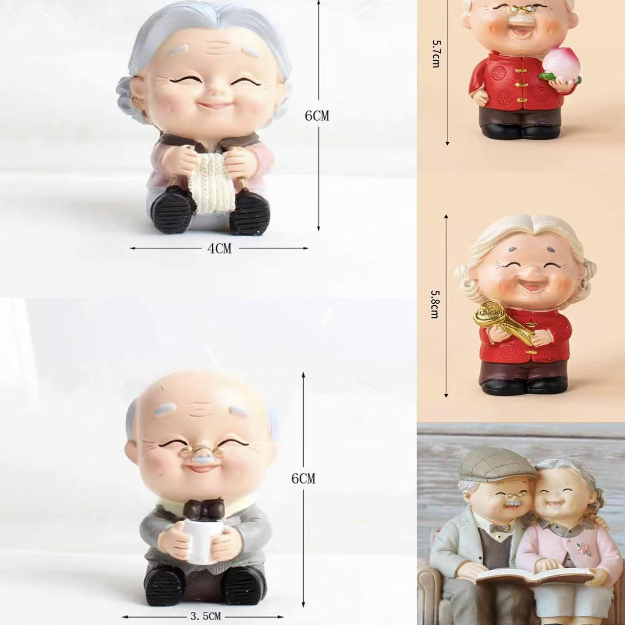 老爷爷奶奶蛋糕装饰摆件寿星公婆祝寿老头老太太老人生日烘焙插件