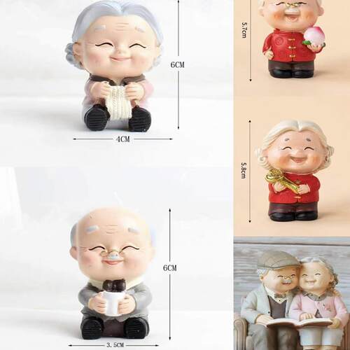 老爷爷奶奶蛋糕装饰摆件寿星公婆祝寿老头老太太老人生日烘焙插件
