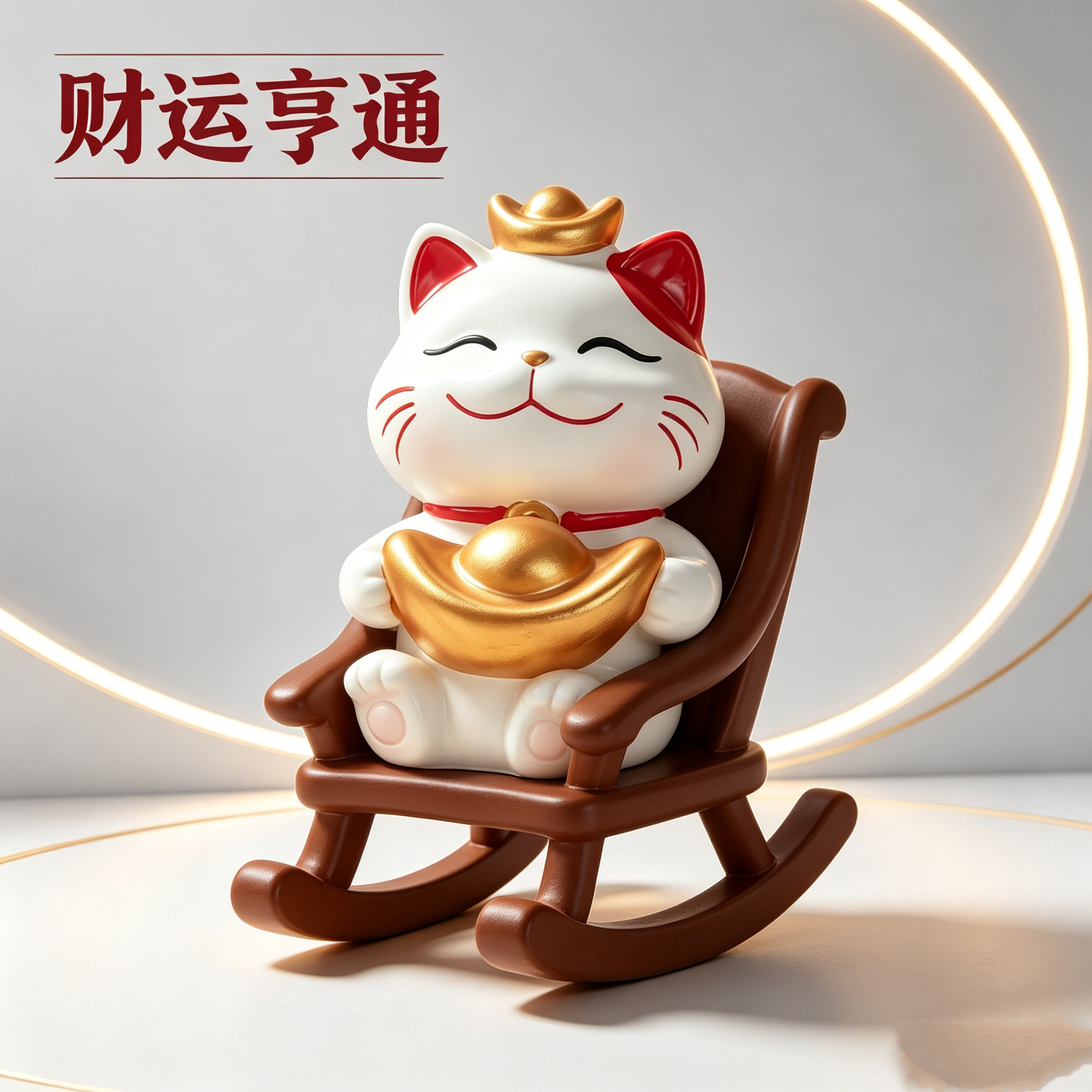 招财猫小摆件工位办公室桌面创意可爱猫咪树脂工艺品装饰生日礼物