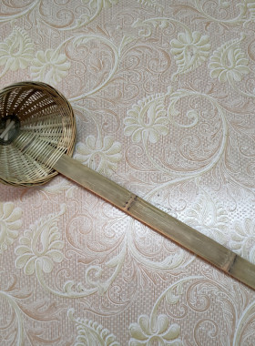 面篓子竹编长柄漏勺竹漏斗漏兜四川手工竹制品