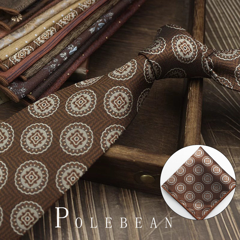 thumbnail for Men's tie retro coffee color hand-made British 8CM formal wear professional business wedding groom high-end gift box tide