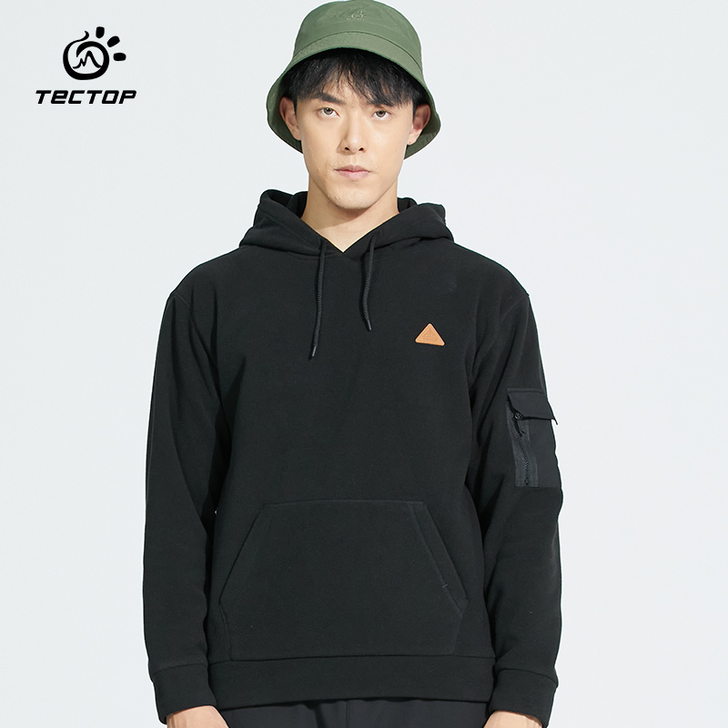 探拓男士春秋季抓绒卫衣