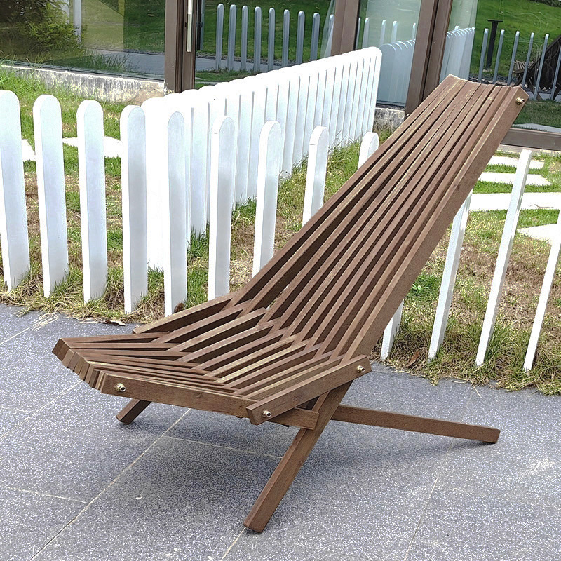 户外阳台躺椅折叠庭院沙滩实木