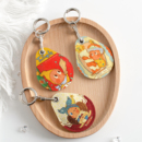 星星人门禁卡套油画长方形水滴钥匙扣迷你感应小区公交电梯保护套