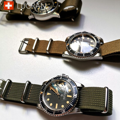 高密度agt尼龙带帆布复古潜水表