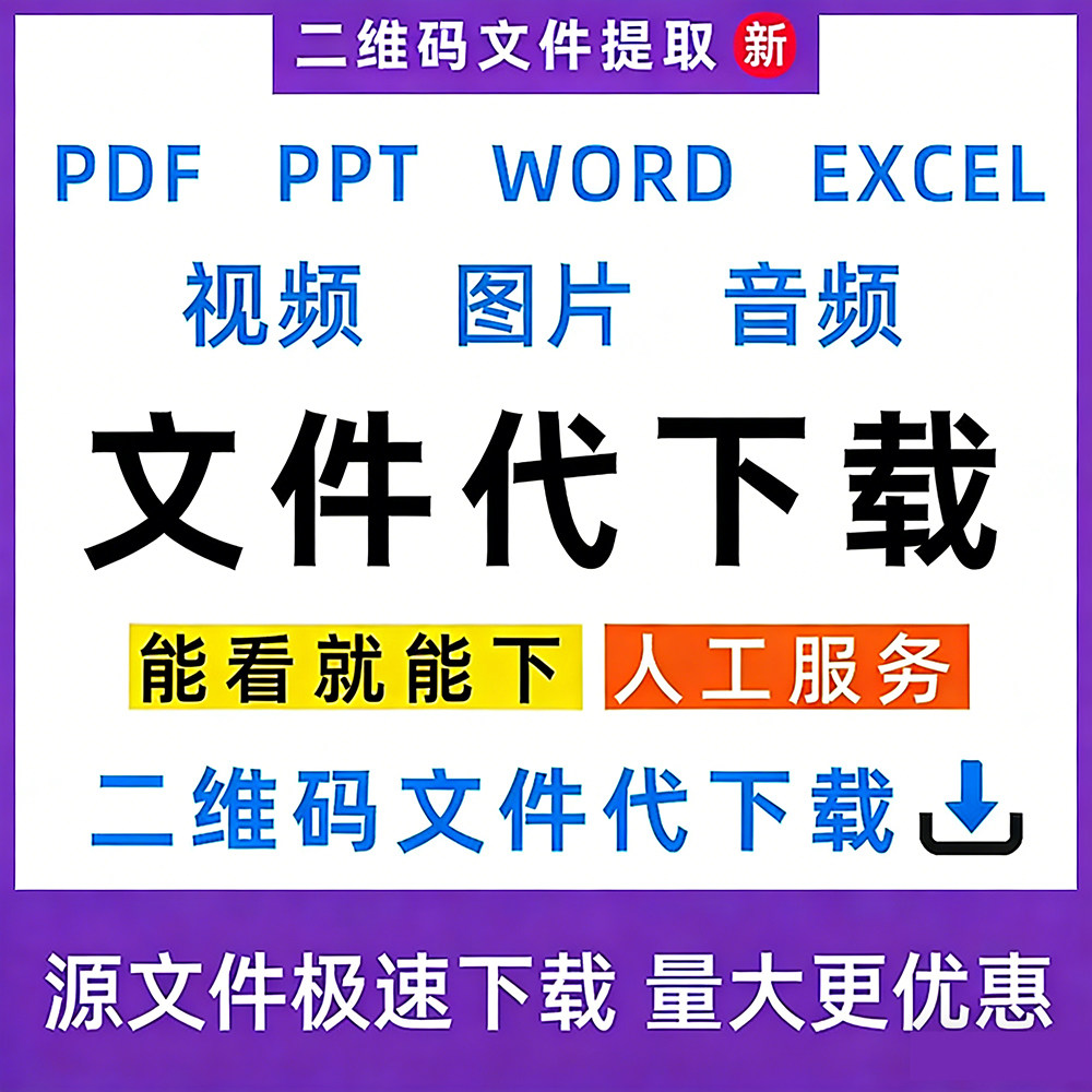 二维码文件代下载PPT Word视频音频二维码提取导出草料互联码上游