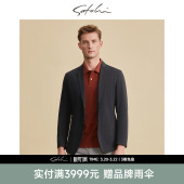 轻薄透气 新款 SATCHI沙驰男装 西服秋季 休闲弹力黑色单西外套 男士