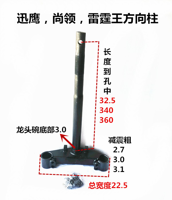 迅鹰30芯方向柱雷霆王尚领电动电动车前叉/减震装置
