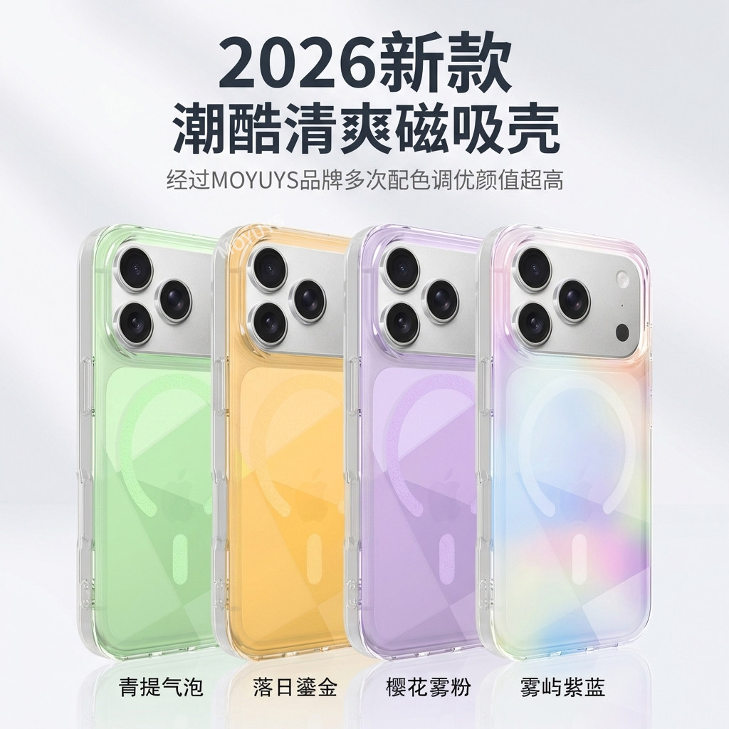 霓虹渐变适用iPhone苹果17手机壳17pro多巴胺新款17p