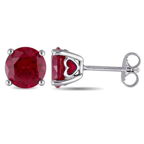 Amour 4 5 CT TGW Created Ruby耳钉纯银