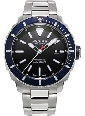 Alpina男士Seastrong日期自动机械银手表44MM 525LBN4V6B