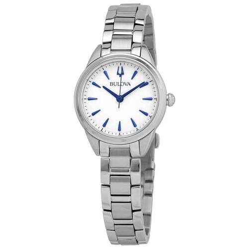宝路华Bulova 96L285女手表SUTTON白色表盘银手镯石英