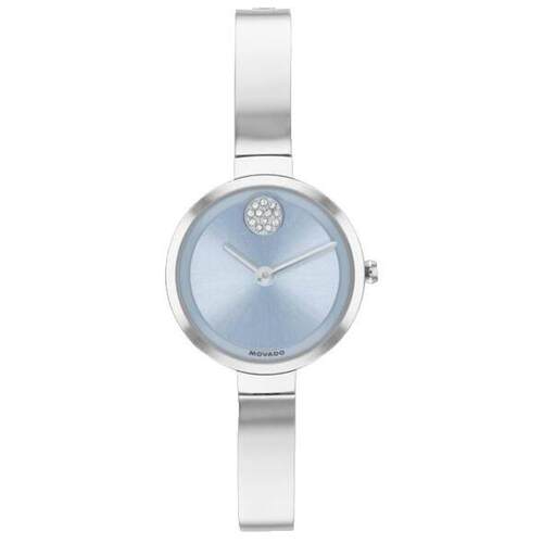 摩凡陀表Movado 3601373女手表BOLD婴儿蓝色表盘银不锈钢