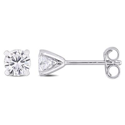 Amour 1 CT DEW Created Moissanite纸牌耳环纯银