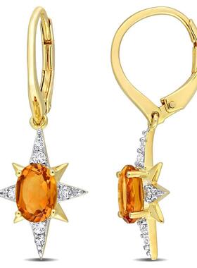 Amour JMS010453耳钉Sterling Silver黄的CT TGW Madeira柠檬