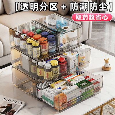 柳妃-透明-抽屉式-多层药箱