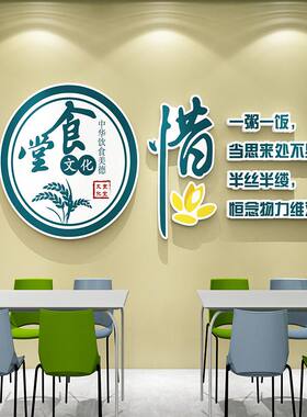 光盘行动拒绝浪费节约粮食堂文化墙贴标语海报早餐店墙面装饰贴纸