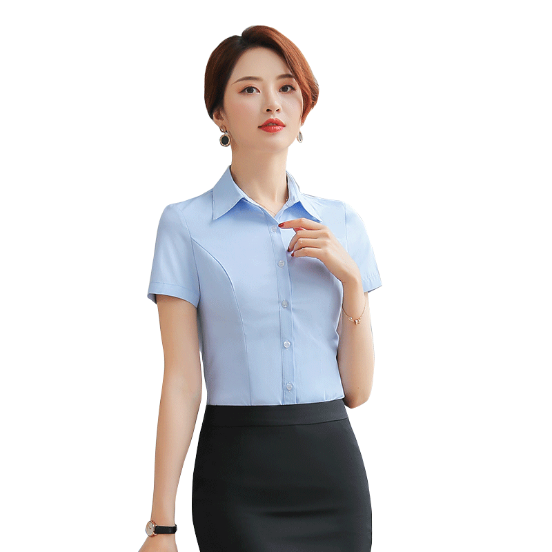 职业衬衫女短袖时尚2020新款夏气质套装工装白衬衣白色工作服薄款