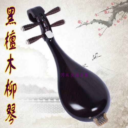 专业剧团艺考演奏用琴黑檀木柳琴弹拨乐器厂家直销赠配件弦拨片盒