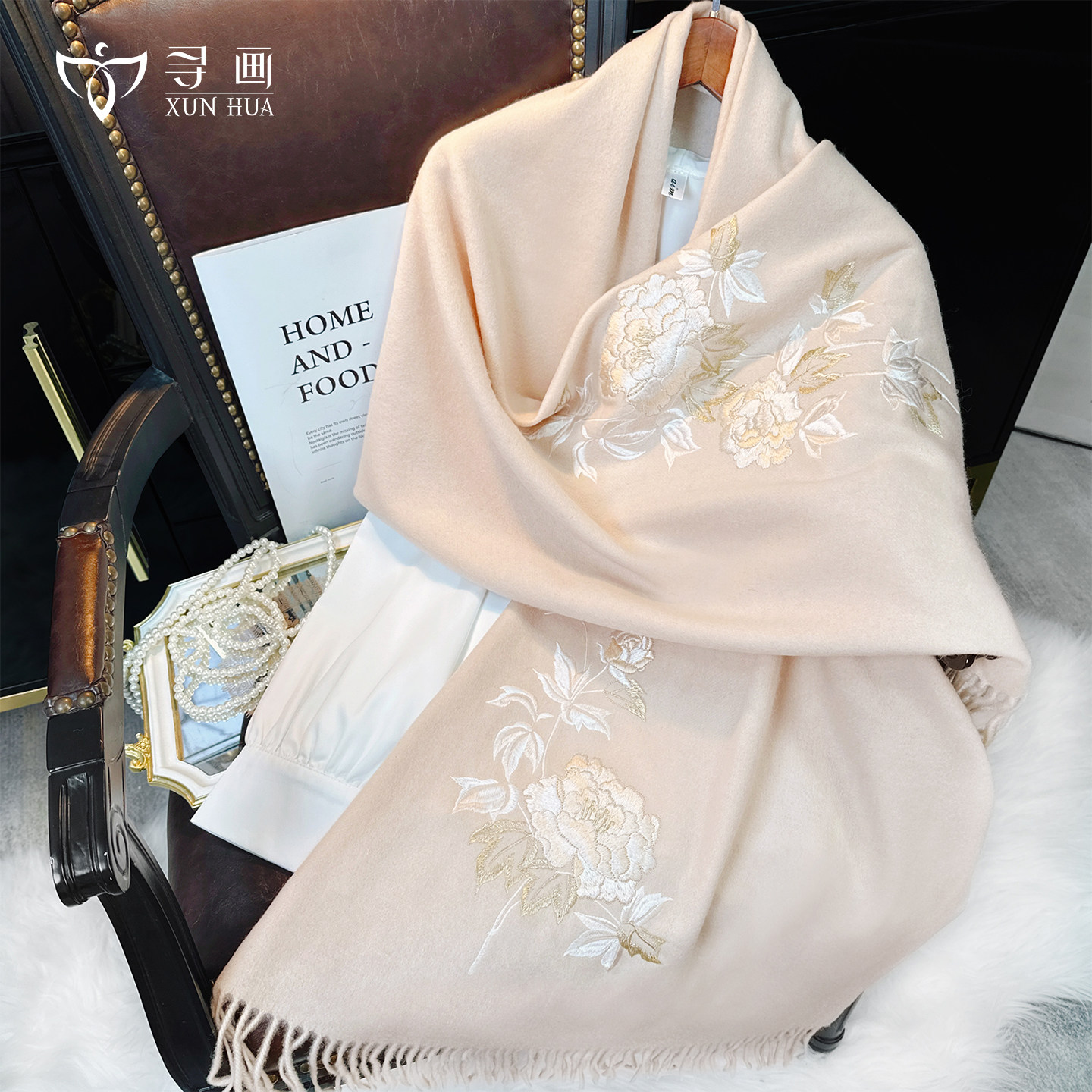 刺绣羊毛围巾女冬季新款旗袍披肩送婆婆高档礼盒妈妈生日实用礼物,服饰配件/皮带/帽子/围巾,围巾/丝巾/披肩,淘宝优惠券,粉丝福利购,淘宝优惠卷