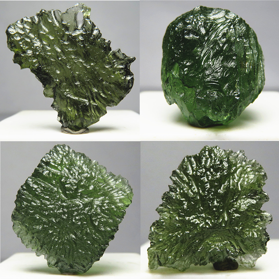 捷克摩达维Moldavite绿色玻璃陨石小原石可镶嵌吊坠项链 猎陨藏星