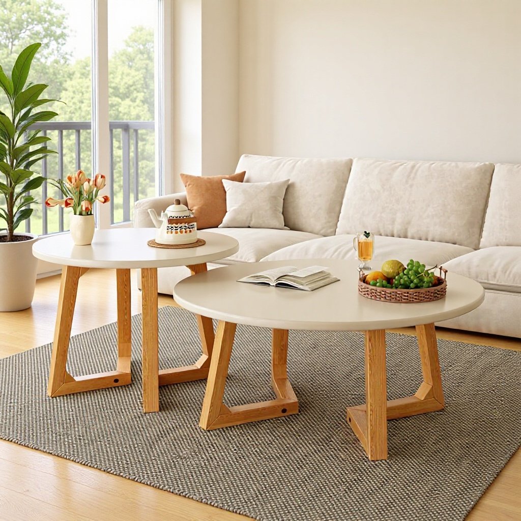 茶几实木腿客厅家用小户型阳台茶桌2025新款高端圆形奶油风桌子,住宅家具,家用茶台/茶桌,淘宝优惠券,粉丝福利购,淘宝优惠卷