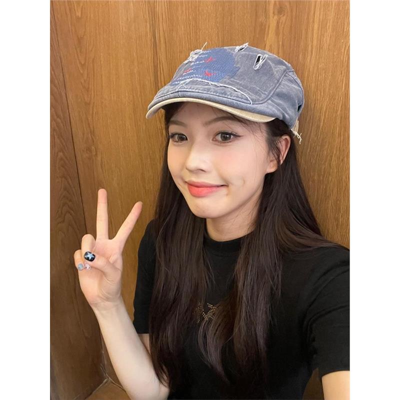 日系小众水洗破洞前进帽